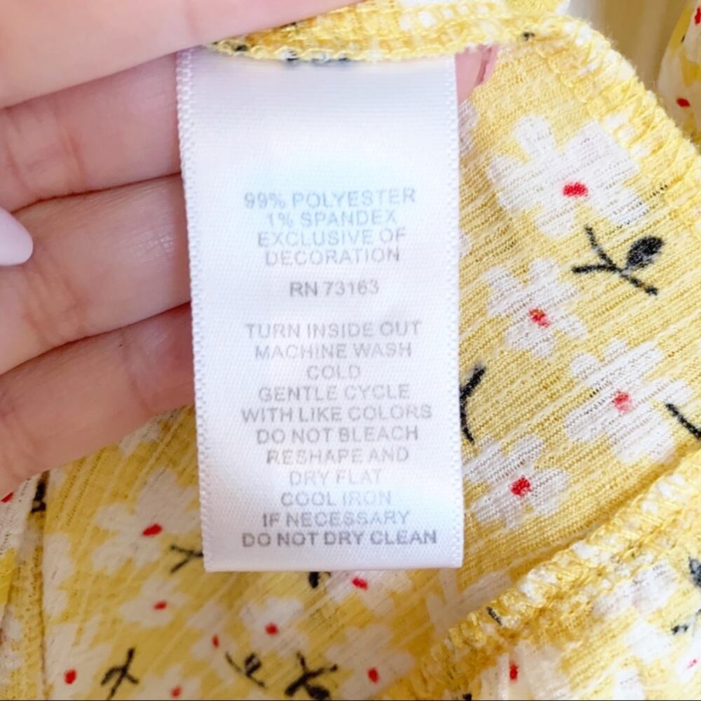 Melissa Page Yellow Daisy Print Boho Top Petite Medium - Picture 5 of 5